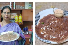 Ragi Rawa Dosai / ராகி ரவை தோசை – கால்சியமும் இரும்புச்சத்தும் மிகுந்தது – Mallika Badrinath