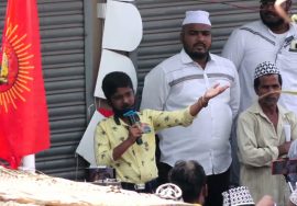 இஸ்லாமியர்களுக்கு துரோகம் செய்தவர் கருணாநிதி!  அரவக்குறிச்சி – பள்ளப்பட்டியில் முகிலன் ம