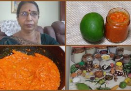 மாங்காய் தொக்கு/ Raw mango Thokku – செய்யும் பொழுதே நாவில் நீரூரச் செய்யும் – Mallika Badrinath