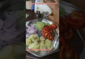 #Shorts405-Grilled mint Sandwich Quick,Easy,Healthy&Tasty.Ideal for  travel & school going children.